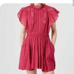 Isabel Marant Étoile Gisele Lace-Trimmed Mini Dress. Size 40